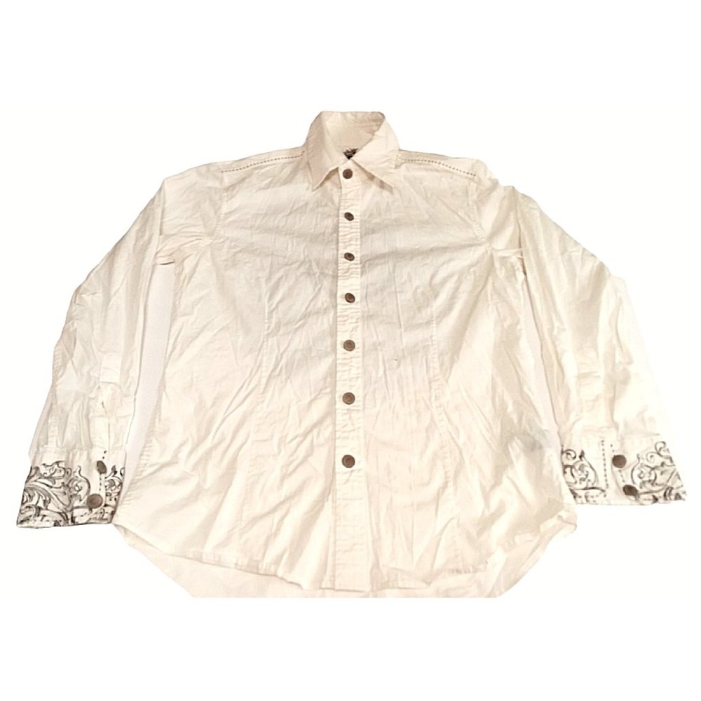 7 Diamonds Mens Shirt M Long Sleeve Embroidered
